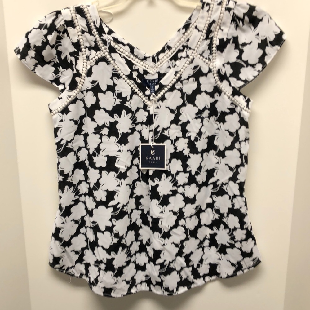 Kaari blouse, white & black , small